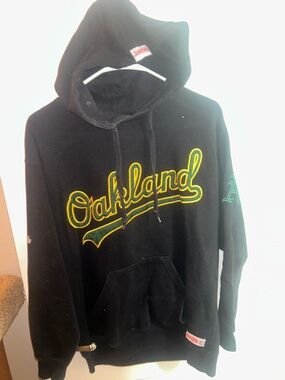 Stitches Black Hoodie with White Logo
